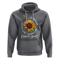 Whatever Color Cancer Sucks Fight Cancer Rainbow Ribbons Sunflower And Bird Hoodie - Wonder Print Shop