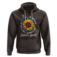 Whatever Color Cancer Sucks Fight Cancer Rainbow Ribbons Sunflower And Bird Hoodie - Wonder Print Shop