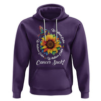 Whatever Color Cancer Sucks Fight Cancer Rainbow Ribbons Sunflower And Bird Hoodie - Wonder Print Shop