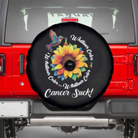 All Cancer Awareness Spare Tire Cover Whatever Color Cancer Sucks Fight Cancer Rainbow Ribbons Sunflower And Bird