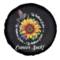 All Cancer Awareness Spare Tire Cover Whatever Color Cancer Sucks Fight Cancer Rainbow Ribbons Sunflower And Bird