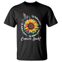 Whatever Color Cancer Sucks Fight Cancer Rainbow Ribbons Sunflower And Bird T Shirt - Wonder Print Shop