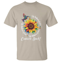 Whatever Color Cancer Sucks Fight Cancer Rainbow Ribbons Sunflower And Bird T Shirt - Wonder Print Shop