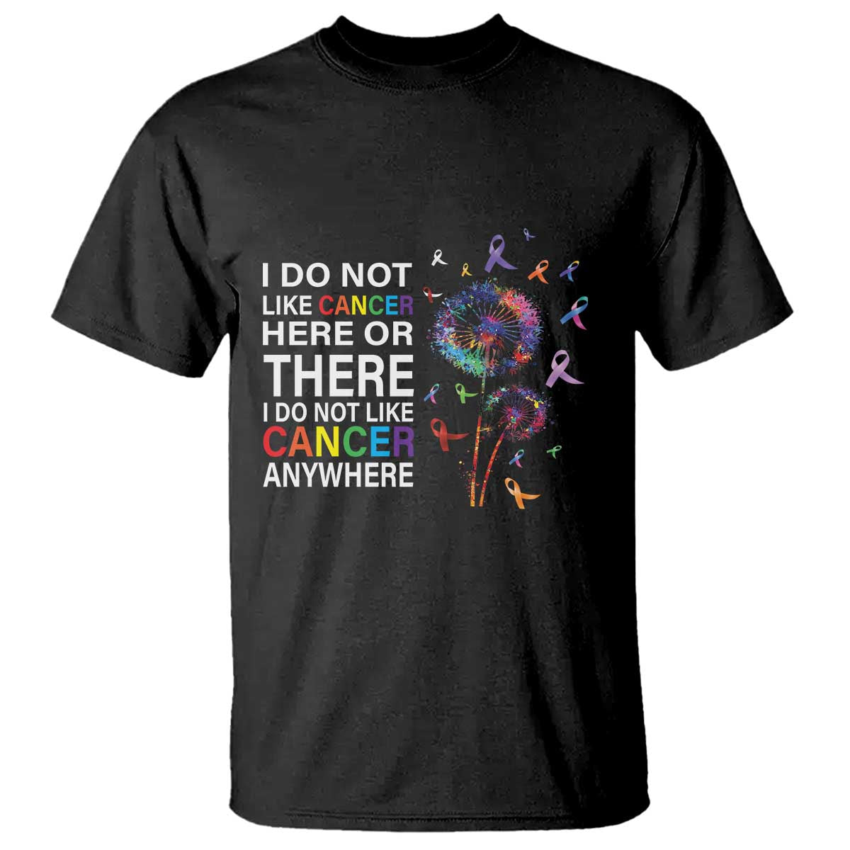 All Cancer T Shirt I Do Not Like Cancer Here Or There Anywhere - Wonder Print Shop