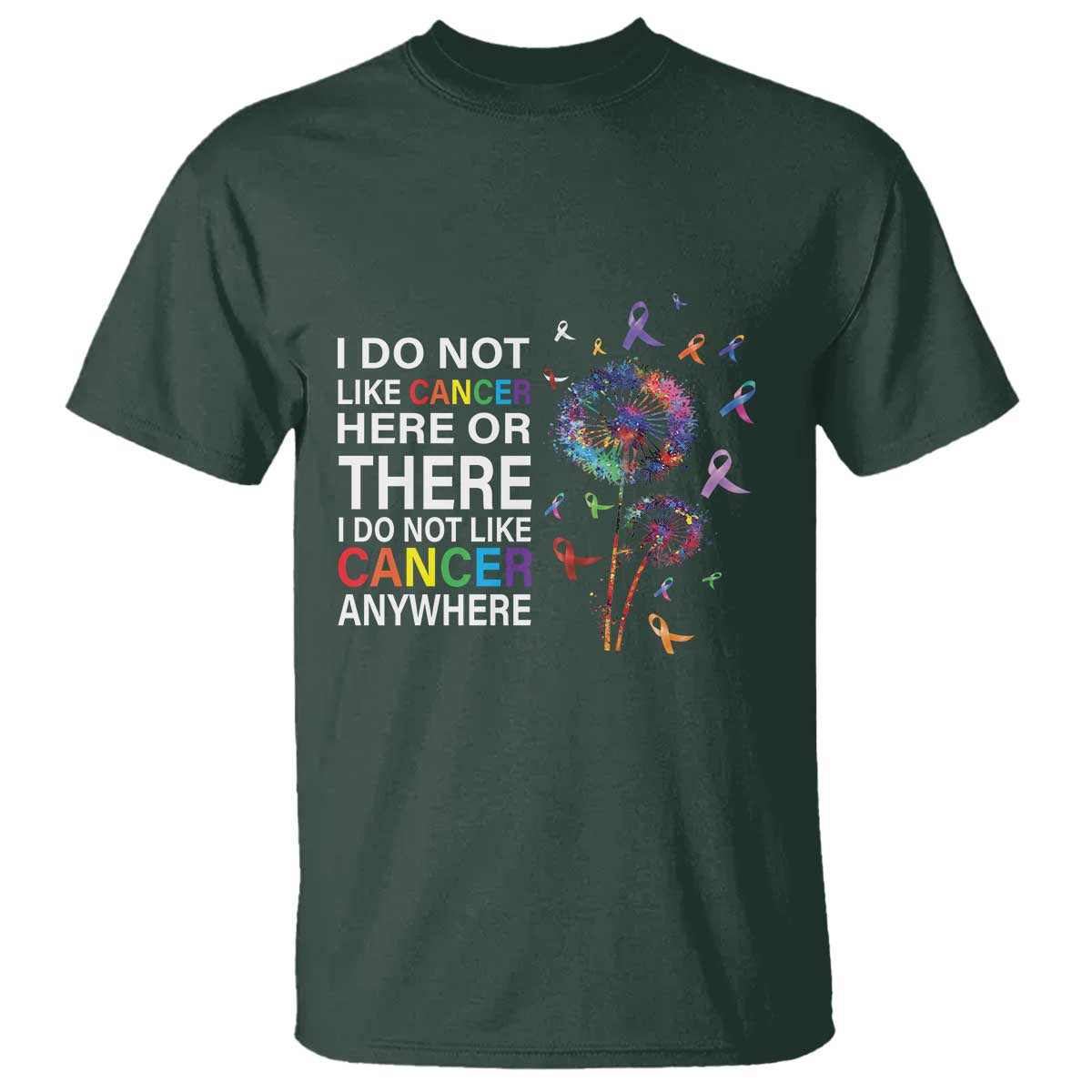 All Cancer T Shirt I Do Not Like Cancer Here Or There Anywhere - Wonder Print Shop