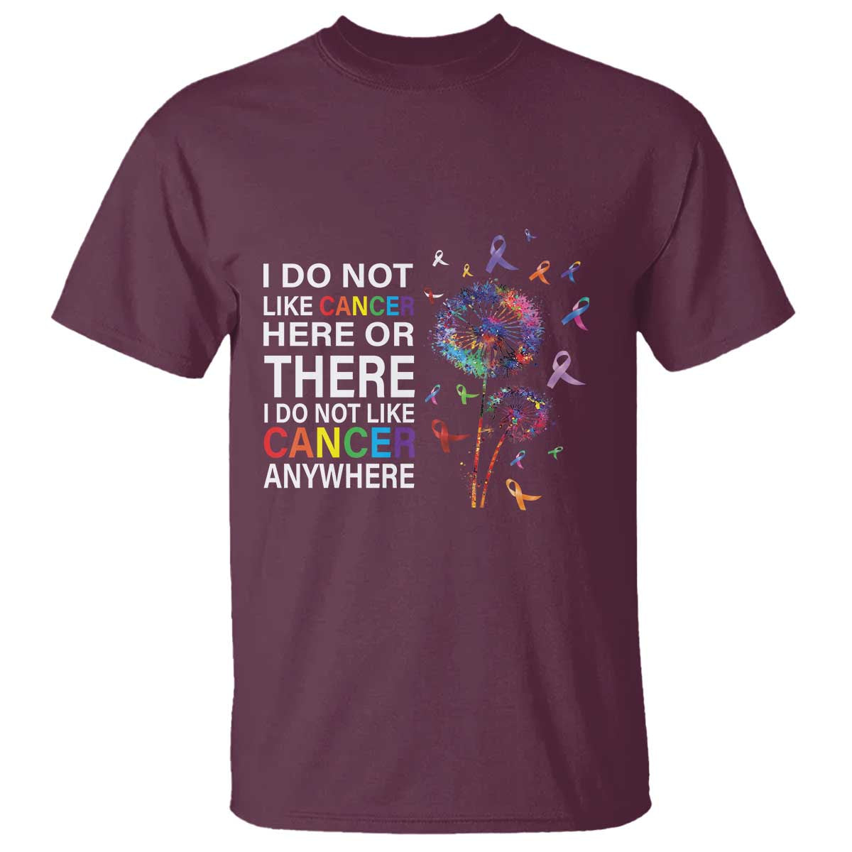 All Cancer T Shirt I Do Not Like Cancer Here Or There Anywhere - Wonder Print Shop