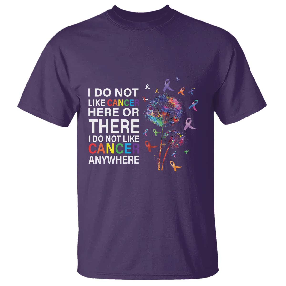 All Cancer T Shirt I Do Not Like Cancer Here Or There Anywhere - Wonder Print Shop