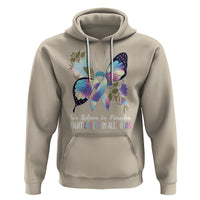 We Believe In Miracles Fight Cancer In All Color Butterfly Flower Hoodie - Wonder Print Shop