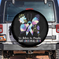All Cancer Awareness Spare Tire Cover We Believe In Miracles Fight Cancer In All Color Butterfly Flower