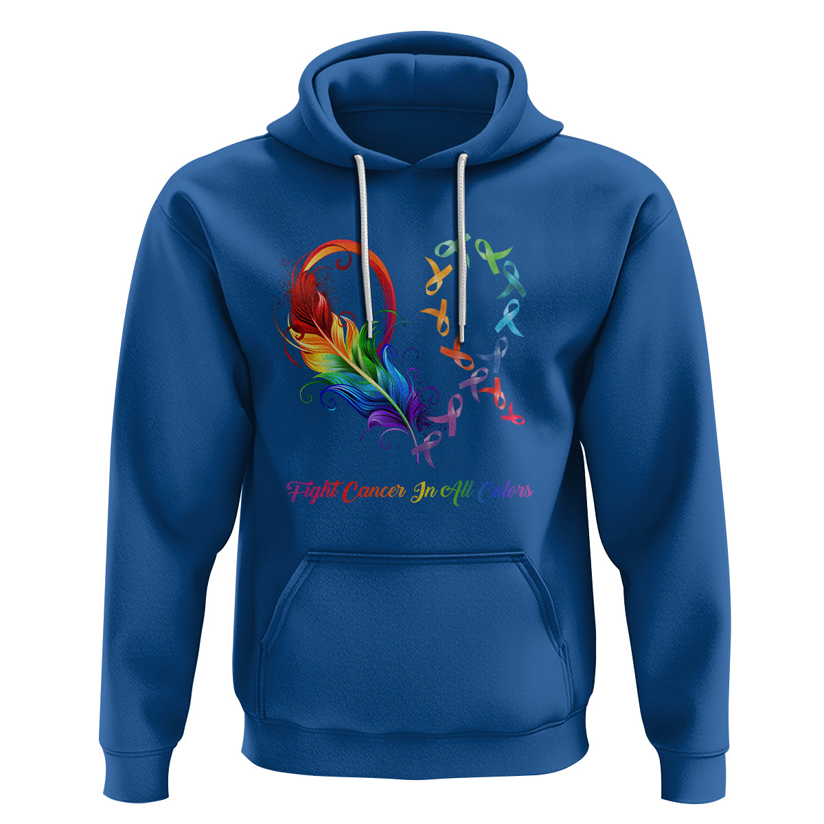 Fight Cancer In All Color Fighter Rainbow Ribbon Hoodie - Wonder Print Shop