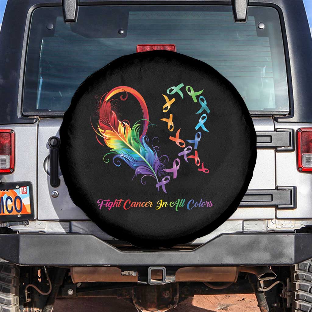 All Cancer Awareness Spare Tire Cover Fight Cancer In All Color Fighter Rainbow Ribbon