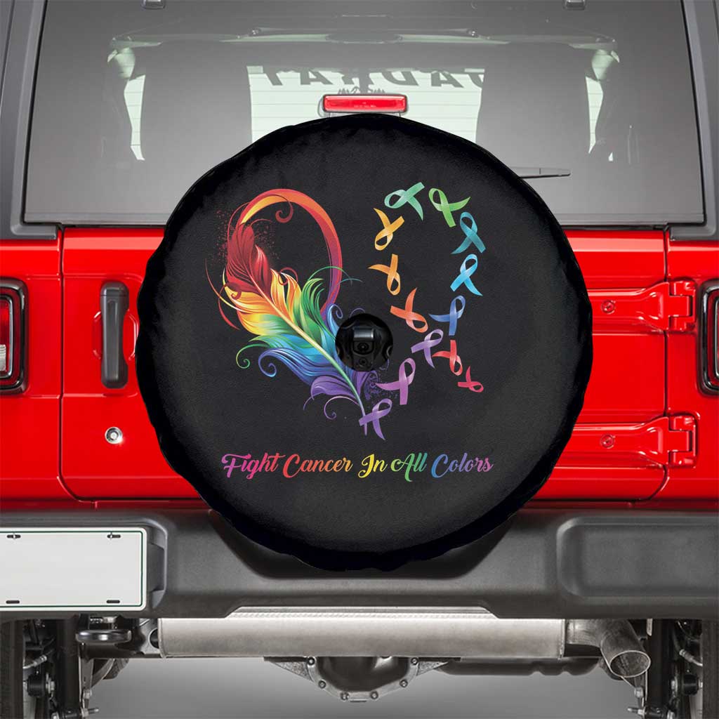 All Cancer Awareness Spare Tire Cover Fight Cancer In All Color Fighter Rainbow Ribbon