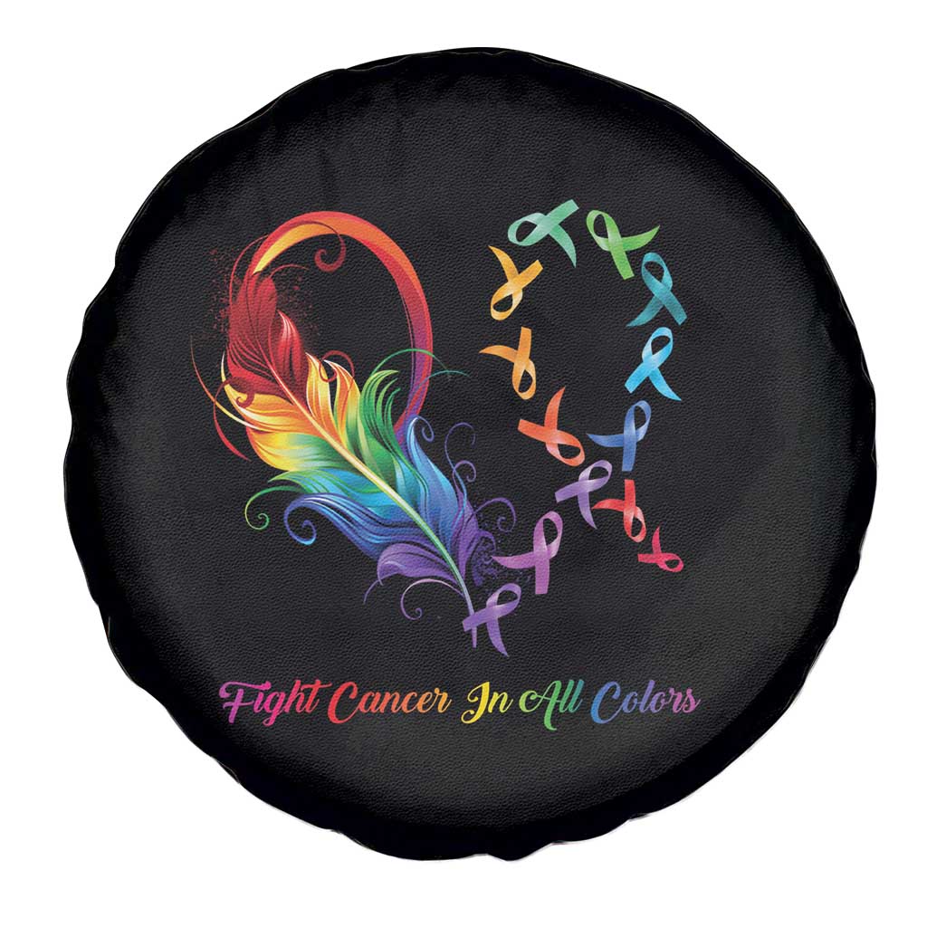 All Cancer Awareness Spare Tire Cover Fight Cancer In All Color Fighter Rainbow Ribbon