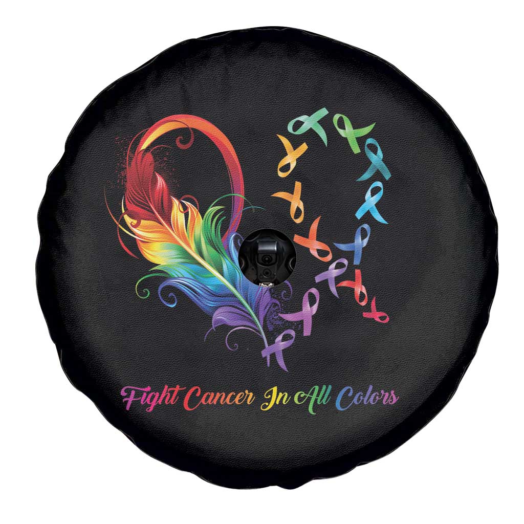 All Cancer Awareness Spare Tire Cover Fight Cancer In All Color Fighter Rainbow Ribbon