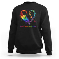 Fight Cancer In All Color Fighter Rainbow Ribbon Sweatshirt - Wonder Print Shop