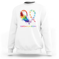 Fight Cancer In All Color Fighter Rainbow Ribbon Sweatshirt - Wonder Print Shop