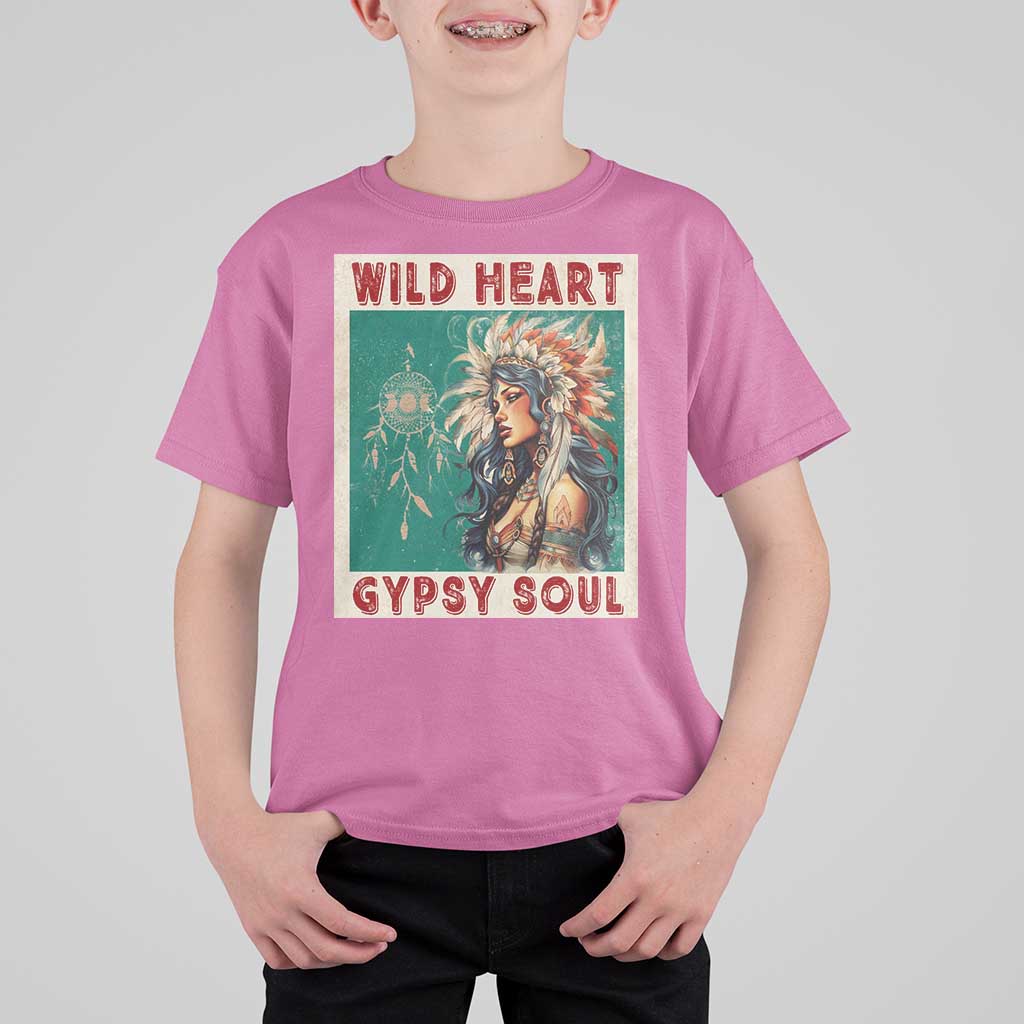 Native American T Shirt For Kid Wild Heart Gypsy Soul Women - Wonder Print Shop