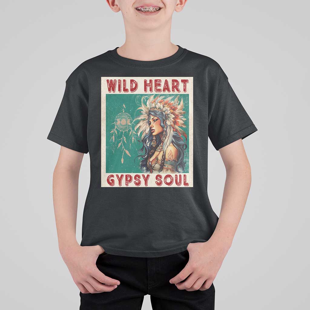 Native American T Shirt For Kid Wild Heart Gypsy Soul Women - Wonder Print Shop