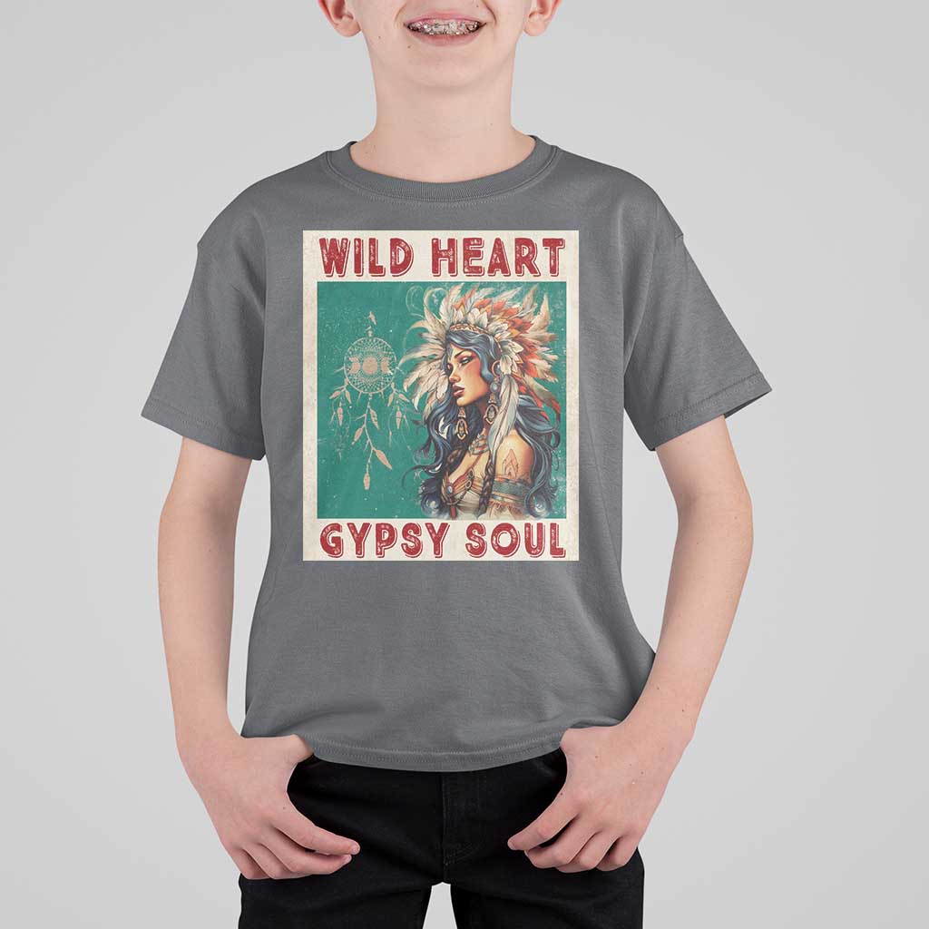 Native American T Shirt For Kid Wild Heart Gypsy Soul Women - Wonder Print Shop