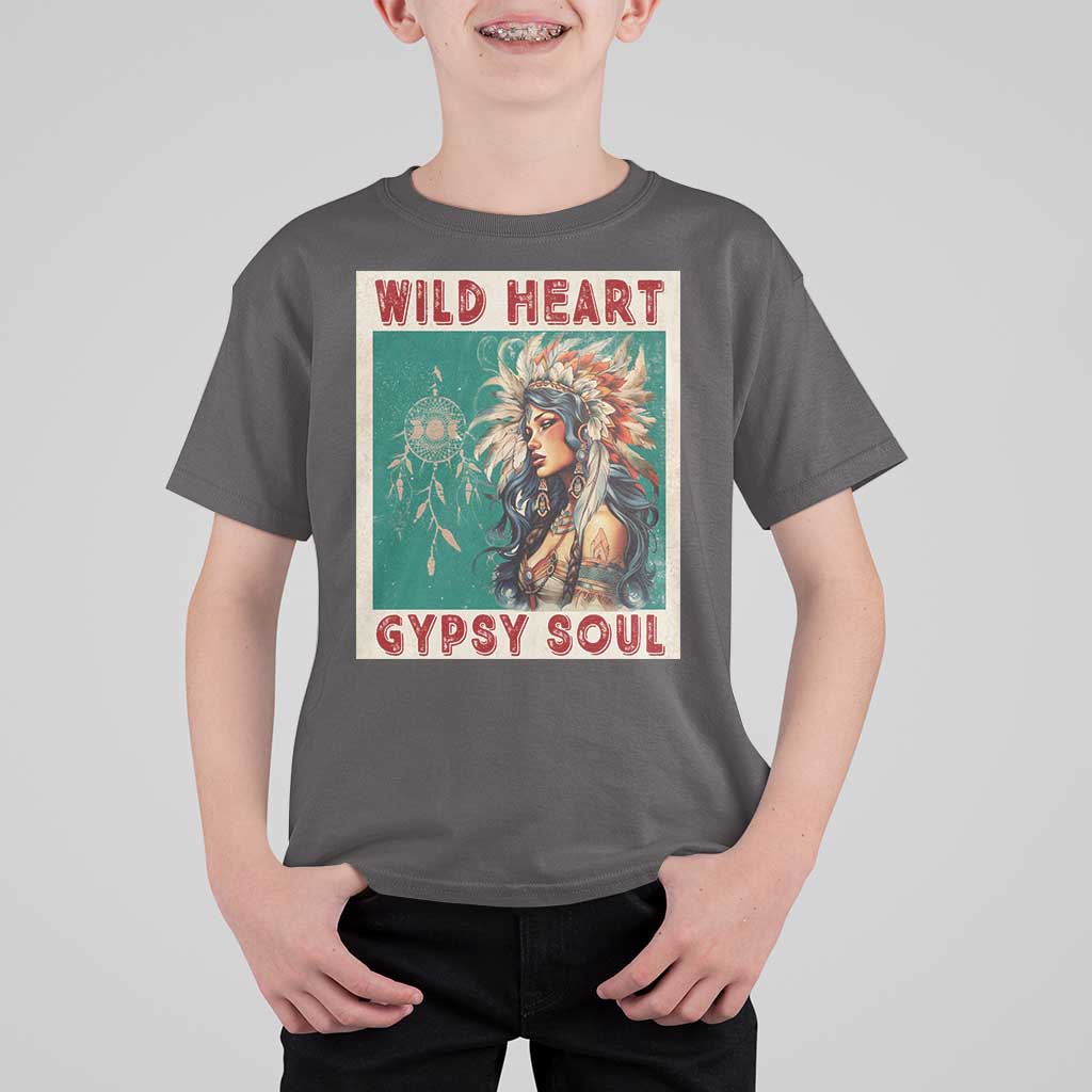 Native American T Shirt For Kid Wild Heart Gypsy Soul Women - Wonder Print Shop