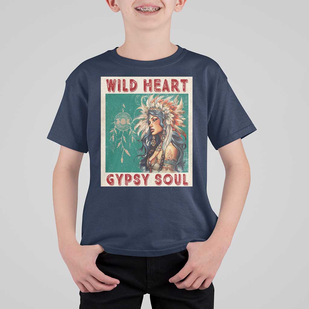 Native American T Shirt For Kid Wild Heart Gypsy Soul Women - Wonder Print Shop