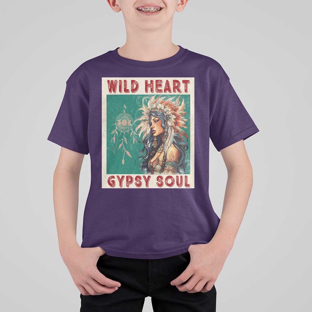 Native American T Shirt For Kid Wild Heart Gypsy Soul Women - Wonder Print Shop