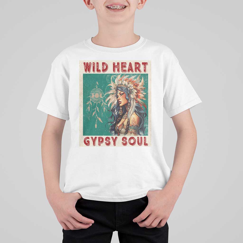 Native American T Shirt For Kid Wild Heart Gypsy Soul Women - Wonder Print Shop