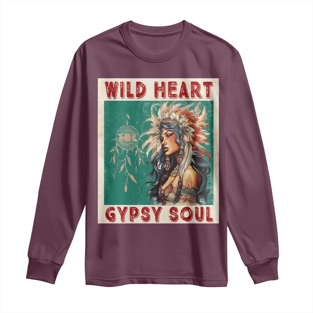 Native American Long Sleeve Shirt Wild Heart Gypsy Soul Women