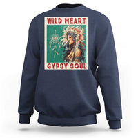 Native American Sweatshirt Wild Heart Gypsy Soul Women - Wonder Print Shop
