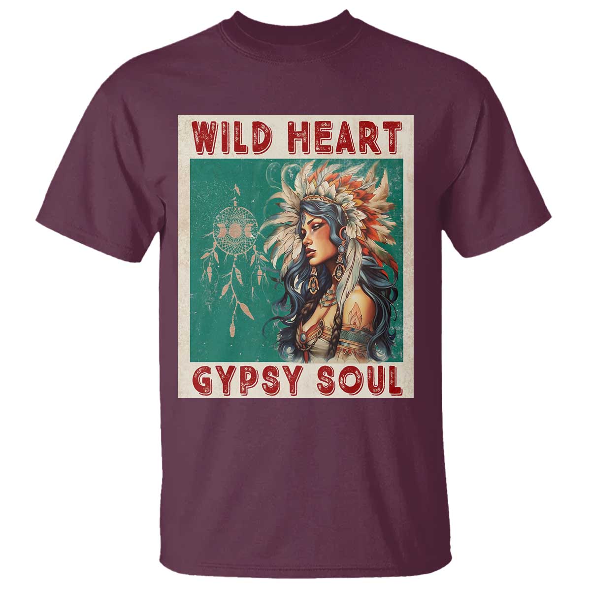 Native American T Shirt Wild Heart Gypsy Soul Women - Wonder Print Shop