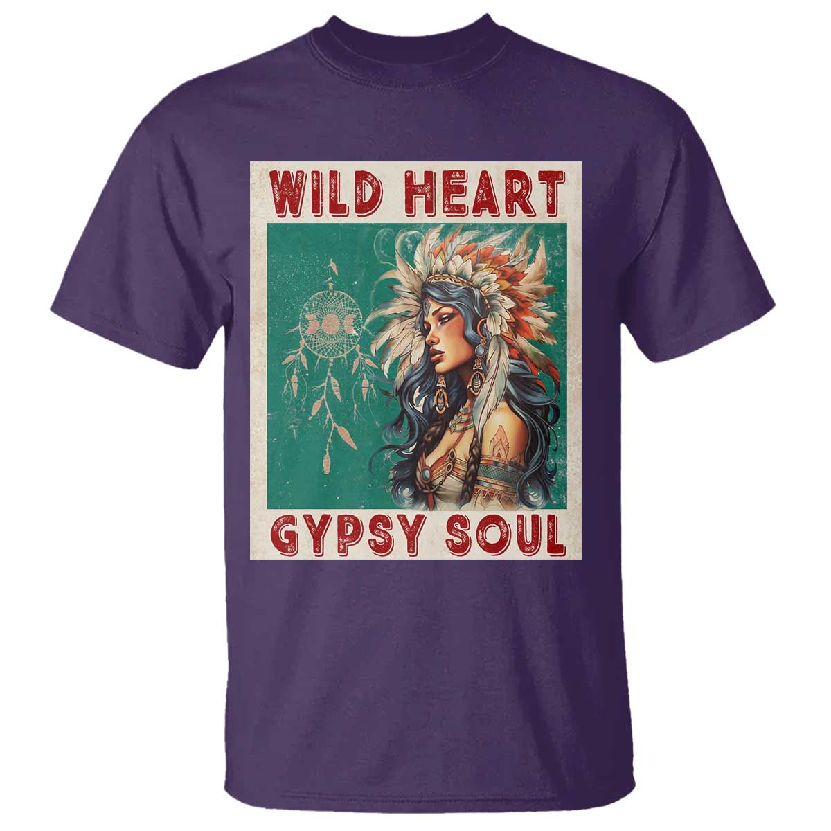 Native American T Shirt Wild Heart Gypsy Soul Women - Wonder Print Shop