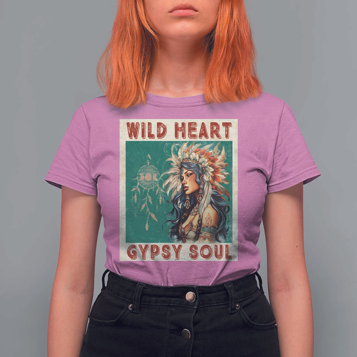 Native American T Shirt For Women Wild Heart Gypsy Soul Women - Wonder Print Shop
