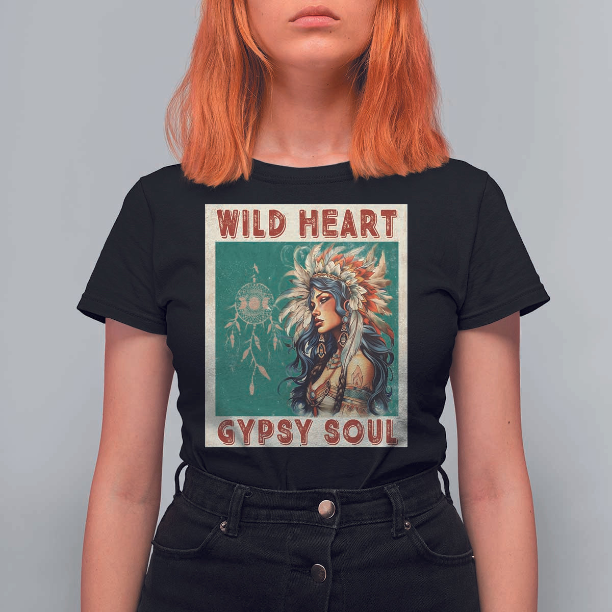 Native American T Shirt For Women Wild Heart Gypsy Soul Women - Wonder Print Shop