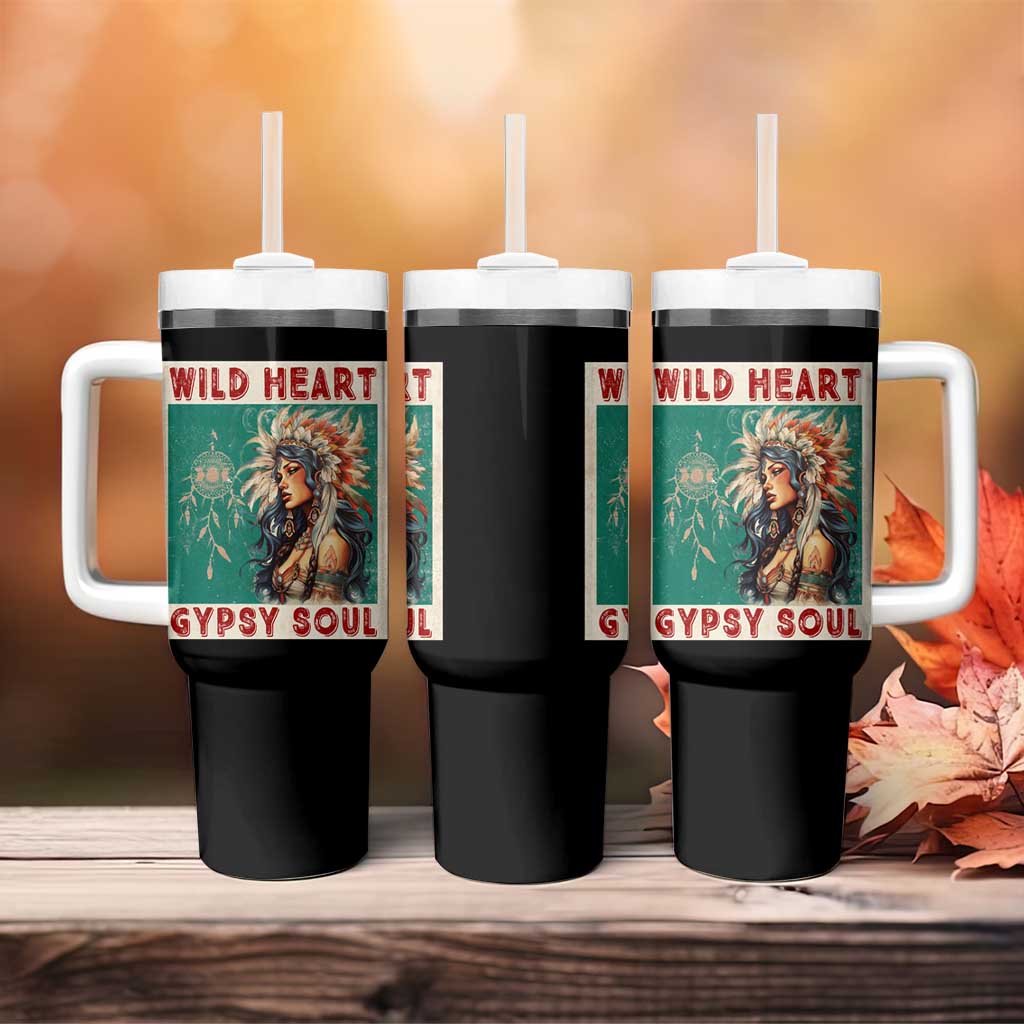 Native American Tumbler With Handle Wild Heart Gypsy Soul Women