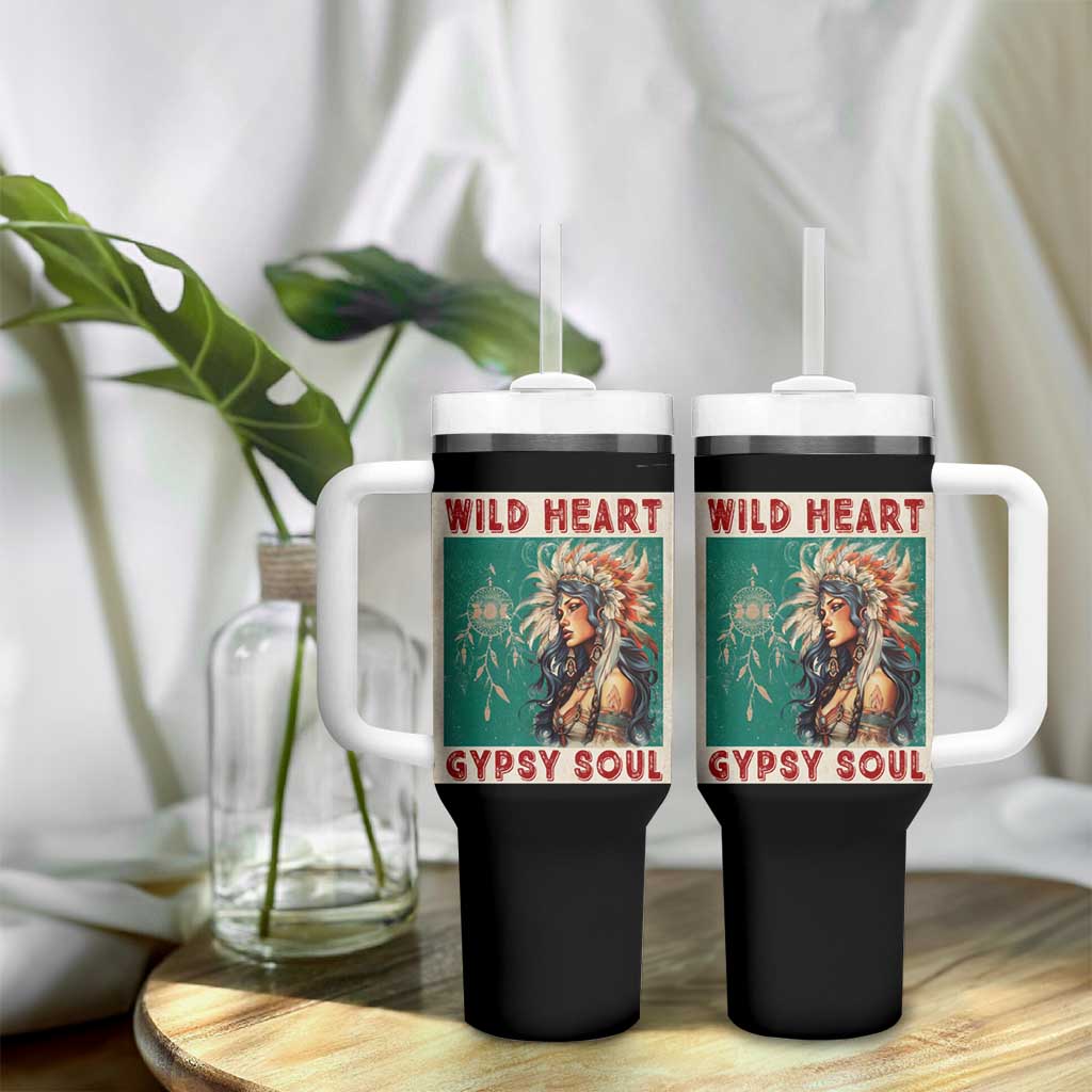Native American Tumbler With Handle Wild Heart Gypsy Soul Women