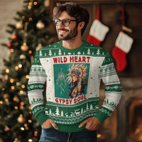 Native American Ugly Christmas Sweater Wild Heart Gypsy Soul Women - Wonder Print Shop