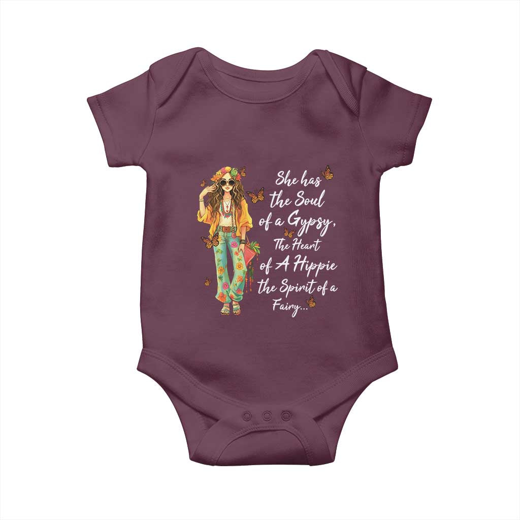 Hippie Girl Baby Onesie The Soul Of A Gypsy The Heart Of A Hippie The Spirit Of A Family