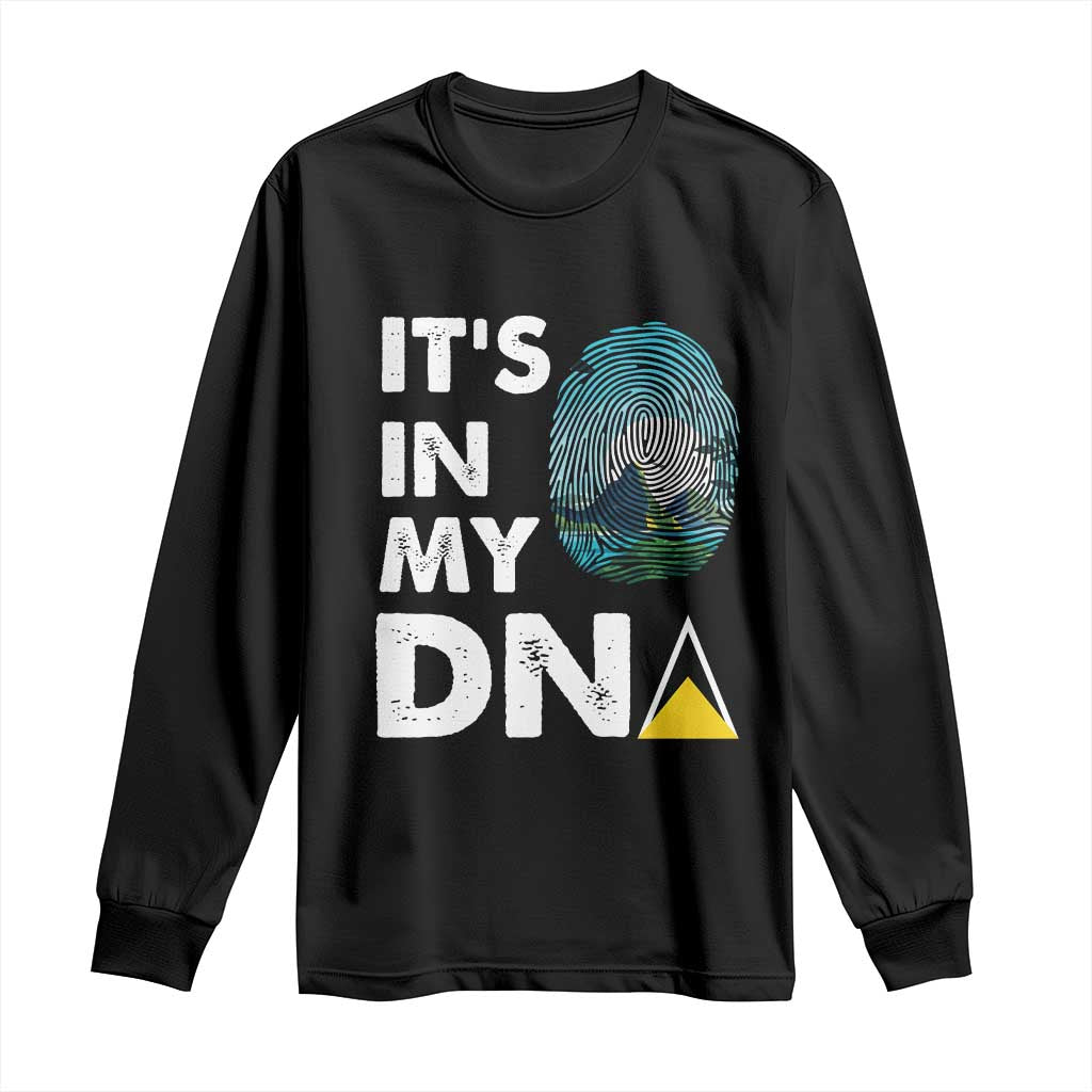 Saint Lucia Long Sleeve Shirt It's In My DNA Beautiful Beach