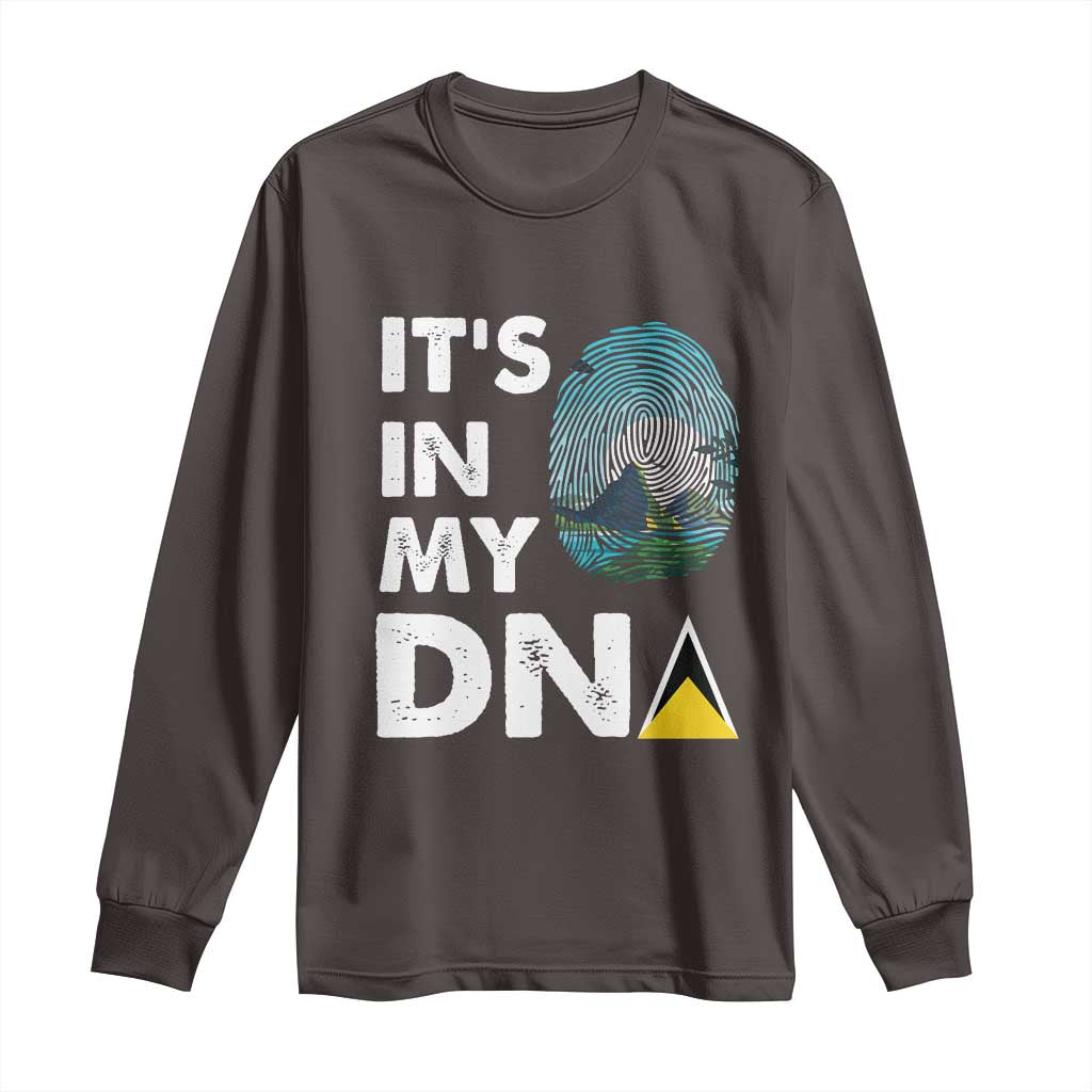 Saint Lucia Long Sleeve Shirt It's In My DNA Beautiful Beach