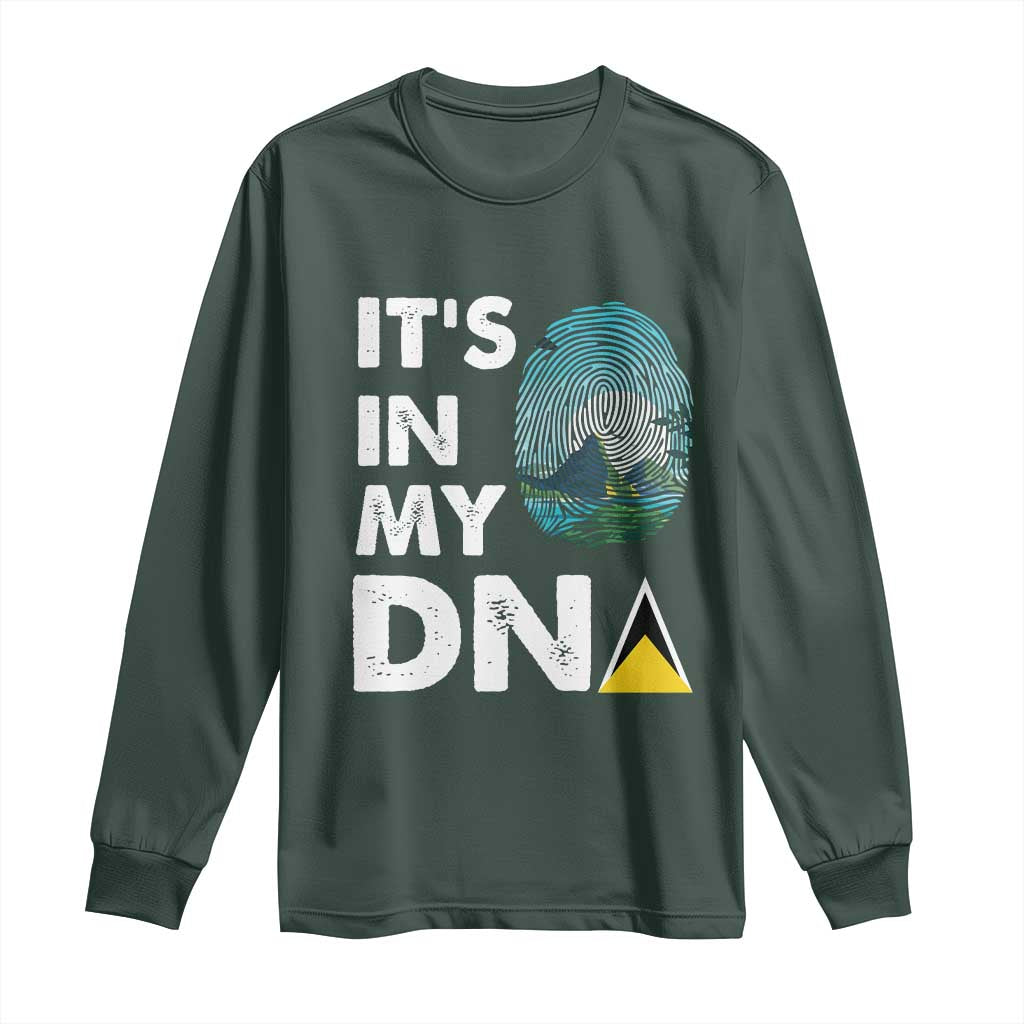 Saint Lucia Long Sleeve Shirt It's In My DNA Beautiful Beach