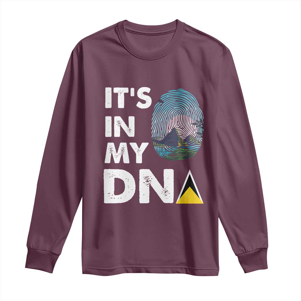 Saint Lucia Long Sleeve Shirt It's In My DNA Beautiful Beach