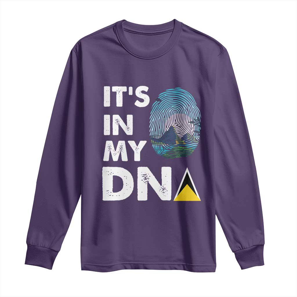 Saint Lucia Long Sleeve Shirt It's In My DNA Beautiful Beach