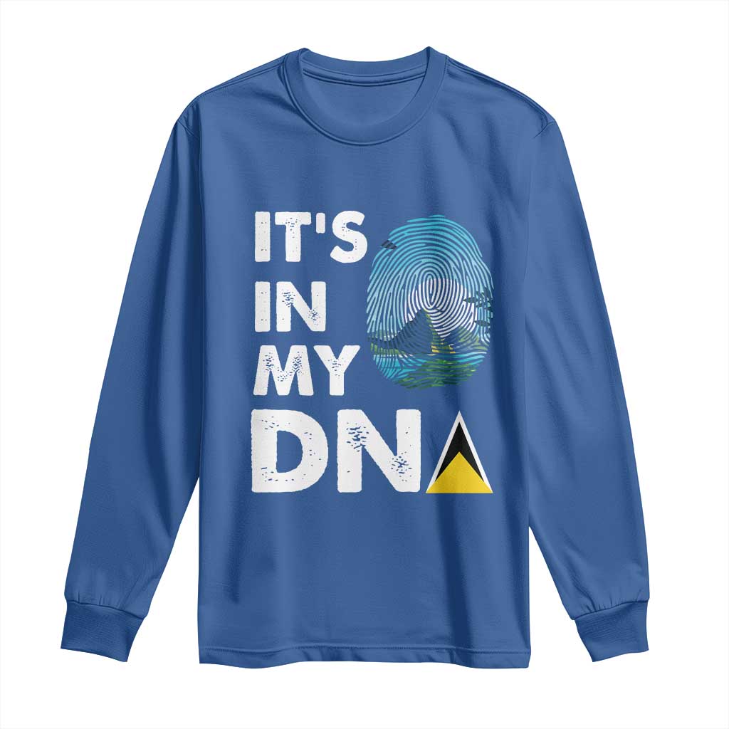 Saint Lucia Long Sleeve Shirt It's In My DNA Beautiful Beach