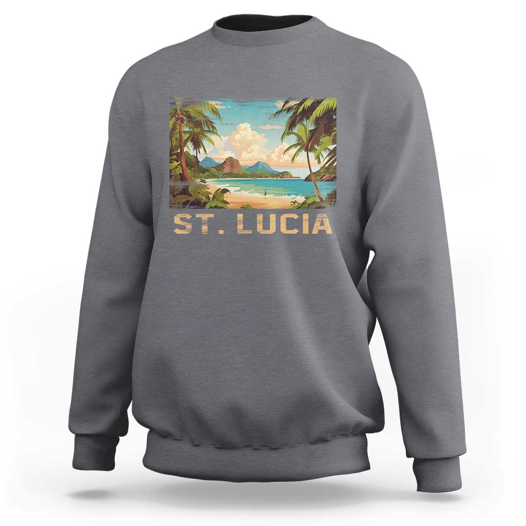 Saint Lucia Sweatshirt St. Lucia Beach Trip - Wonder Print Shop