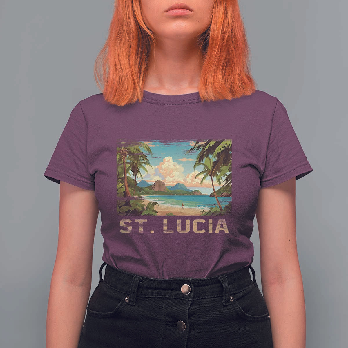 Saint Lucia T Shirt For Women St. Lucia Beach Trip - Wonder Print Shop