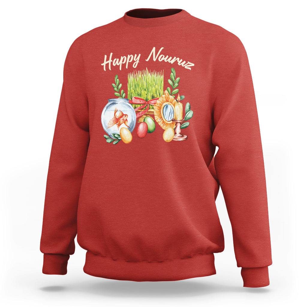 Happy Nowruz Sweatshirt Kurdistan & Pakistan And Iran New Year Haft-Seen - Wonder Print Shop