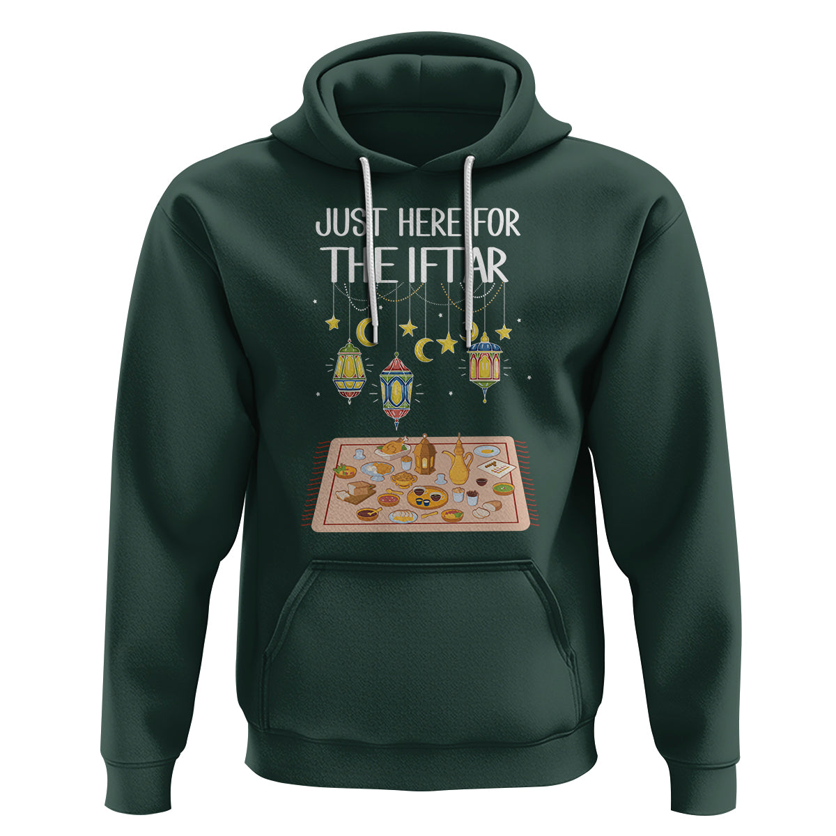 Ramadan Hoodie Just Here For The Iftar Islam Islamic - Wonder Print Shop