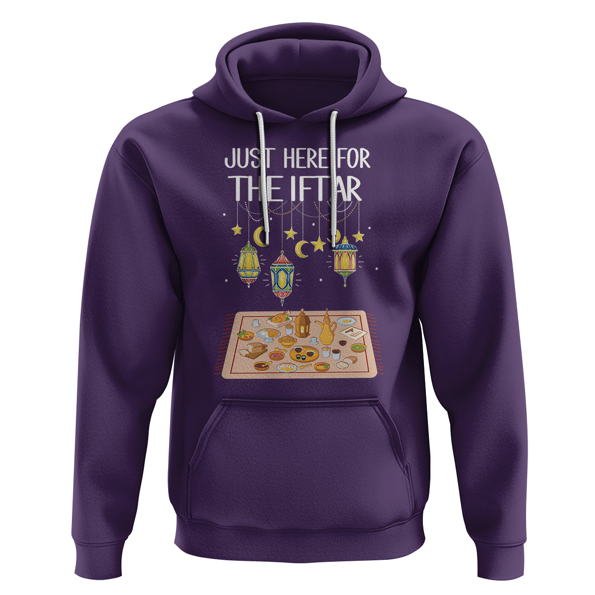 Ramadan Hoodie Just Here For The Iftar Islam Islamic - Wonder Print Shop