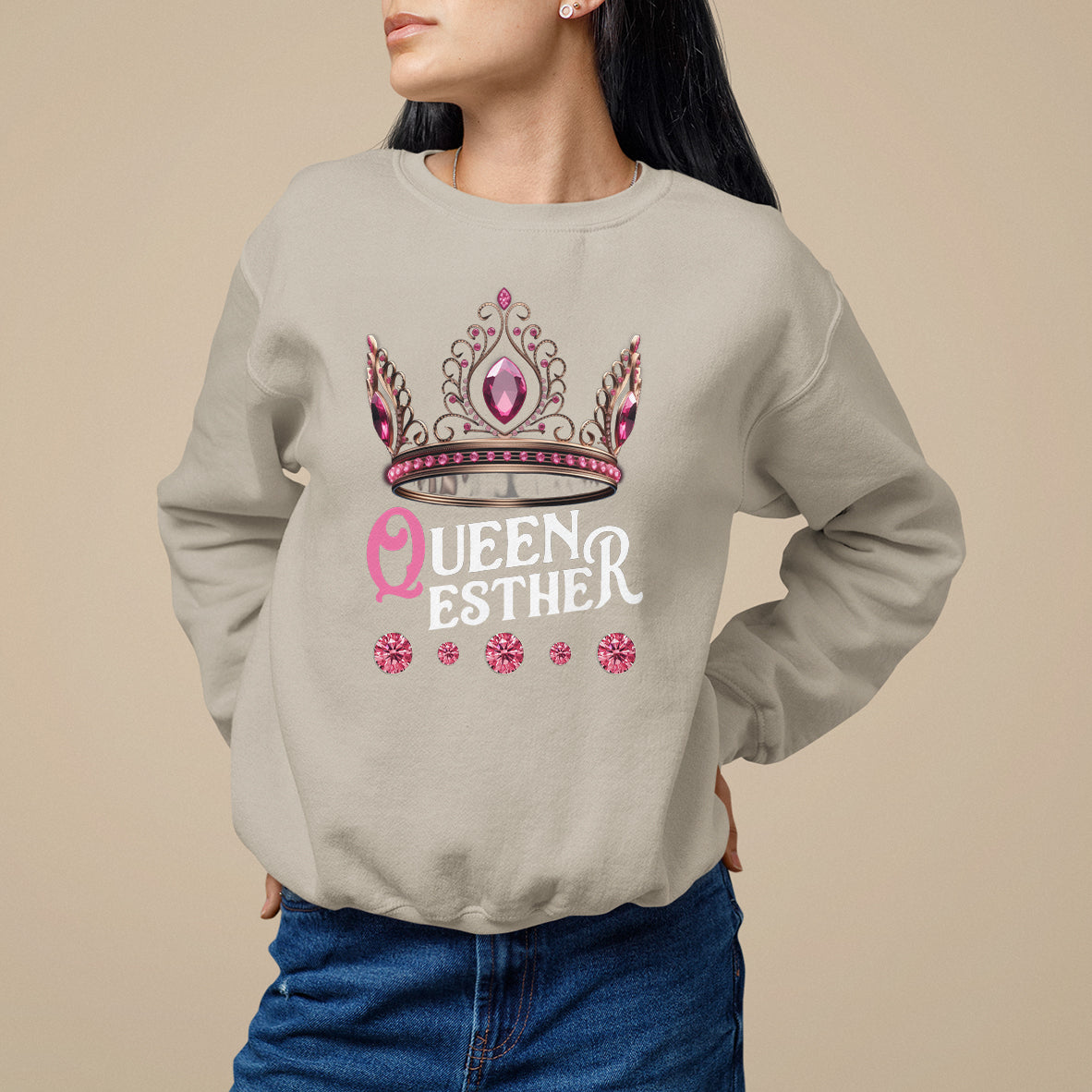 Purim Holiday Sweatshirt Queen Esther Jewish Israel Feast - Wonder Print Shop
