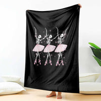 Funny Halloween Skeleton Ballet Dancing Ballerina Throw Blanket - Wonder Print Shop